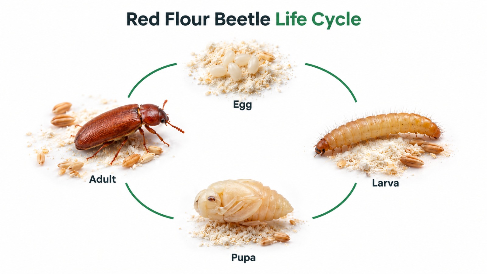 Image showing Red Flour Beetle life cycle.
